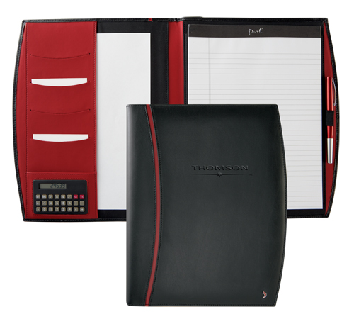 Black leather padfolio